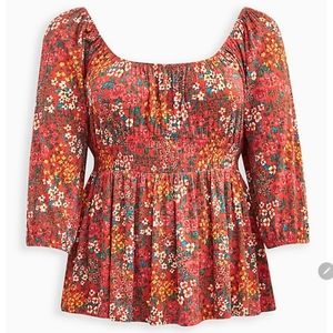 TORRID Textured Jersey Smocked Top Size 5